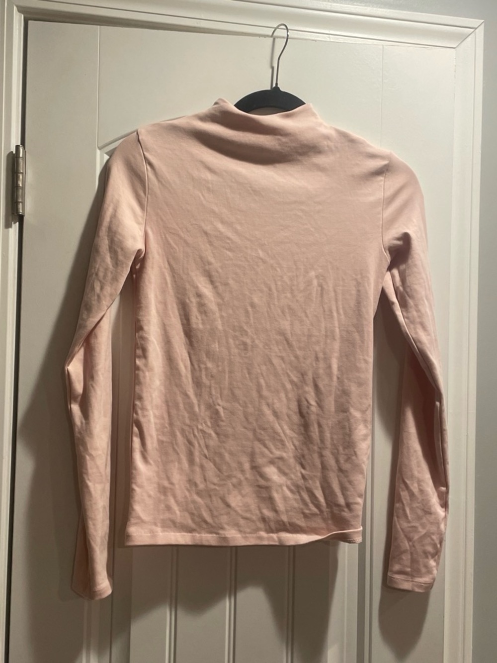 Zara Womens Medium Pink Mock Neck Long Sleeve Layering Top Stretch Basic